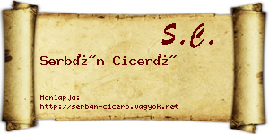 Serbán Ciceró névjegykártya